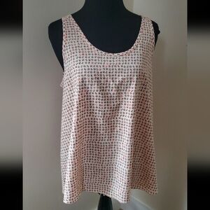 Toad&Co White and Red Patterned Tank Top